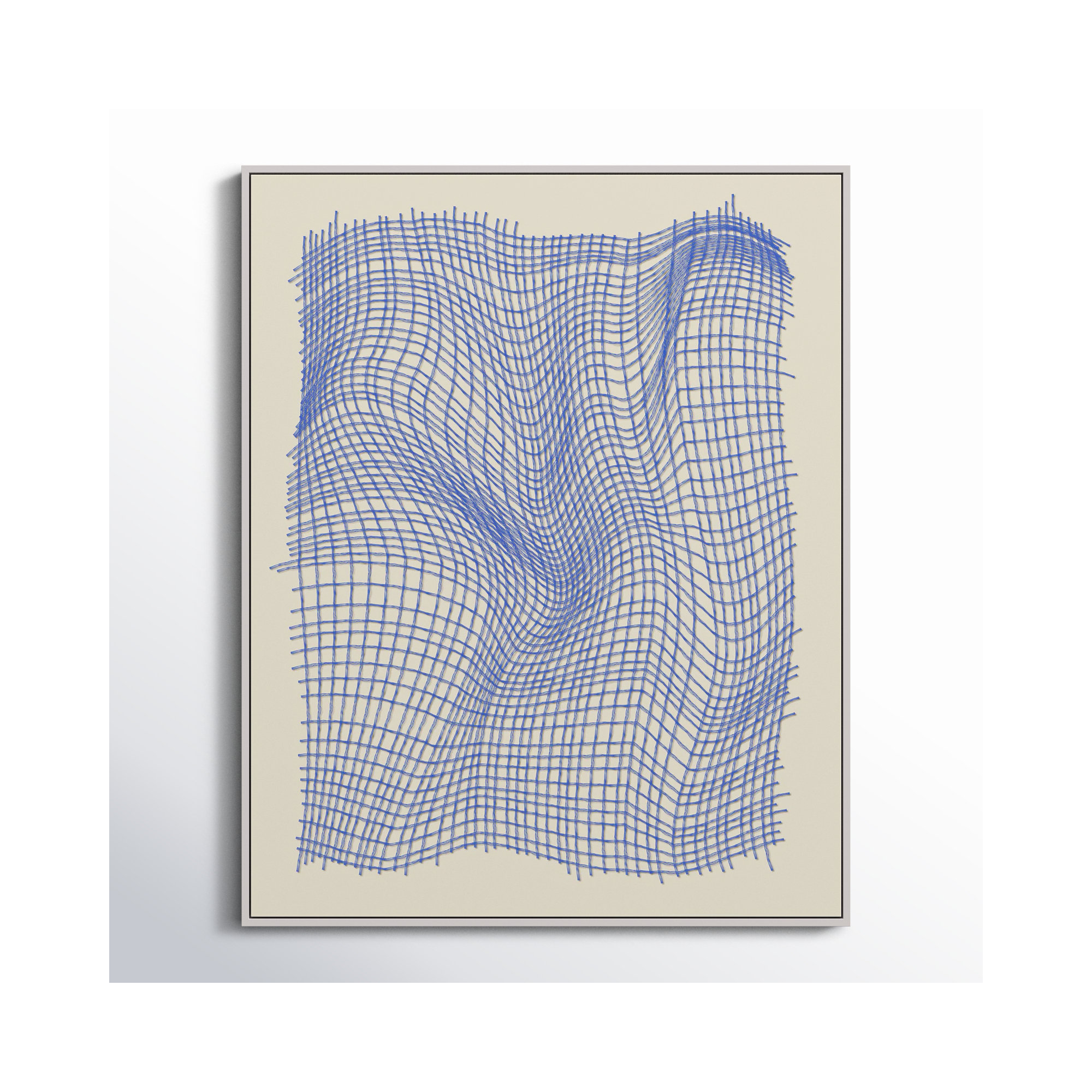 Netting 4 by Jacques Pilon, 50" H x 40" W x 1.25" D, White Single Structure Framed Canvas