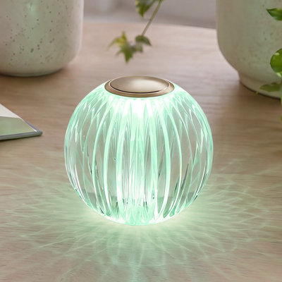 Mia 3.34 in. Brass Modern 8-RGBW Colour-Changing Rechargeable LED Portable Acrylic Novelty Gift Lamp