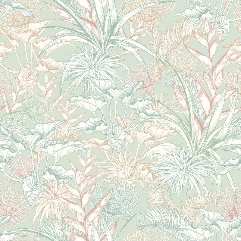 Tropical Canopy - Teal & Navy, Blue