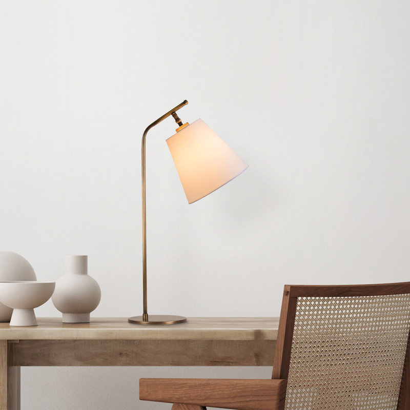 Elegant Metal Table Lamp, White & Vintage Finish, 6.3 x 11.0 x 26.4 inches | Durable Metal Body, E27 Socket (Max 40W) | 78.7-inch Cable, IP20 Rated | Perfect for Living Room, Bedroom, or Office Decor, Stylish & Functional Lighting Solution