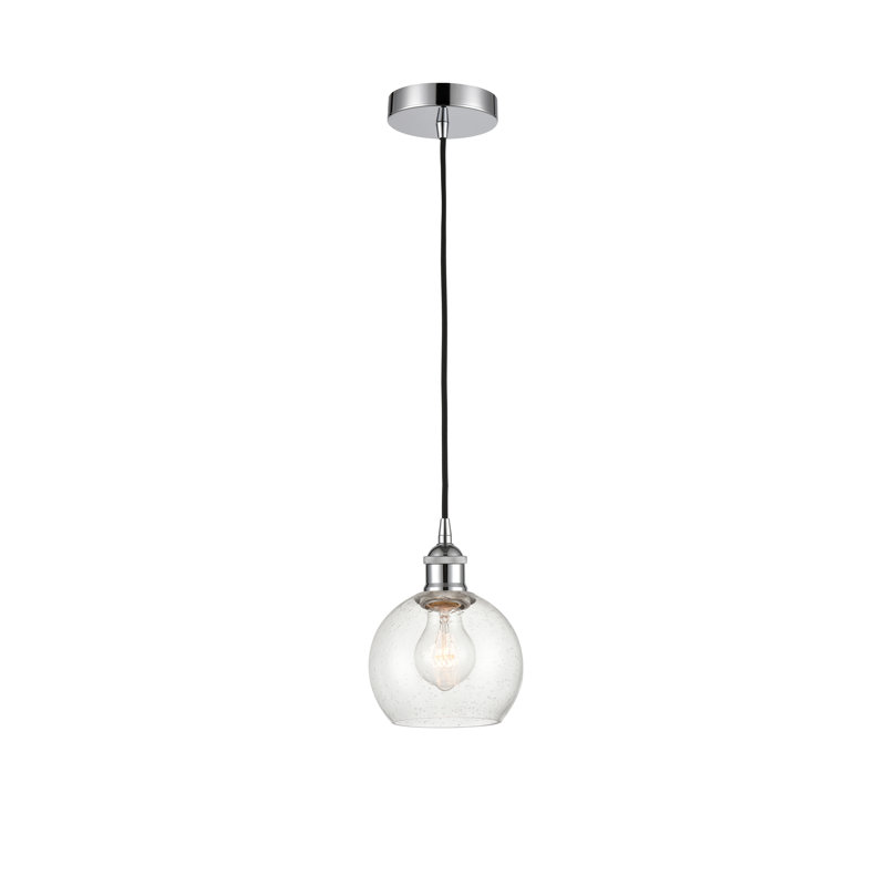 Luminaire sphère suspendu à 1 lumière Ralph, H 8,88 po x l 6 po x P 6 po, Cuivre antique, Transparent