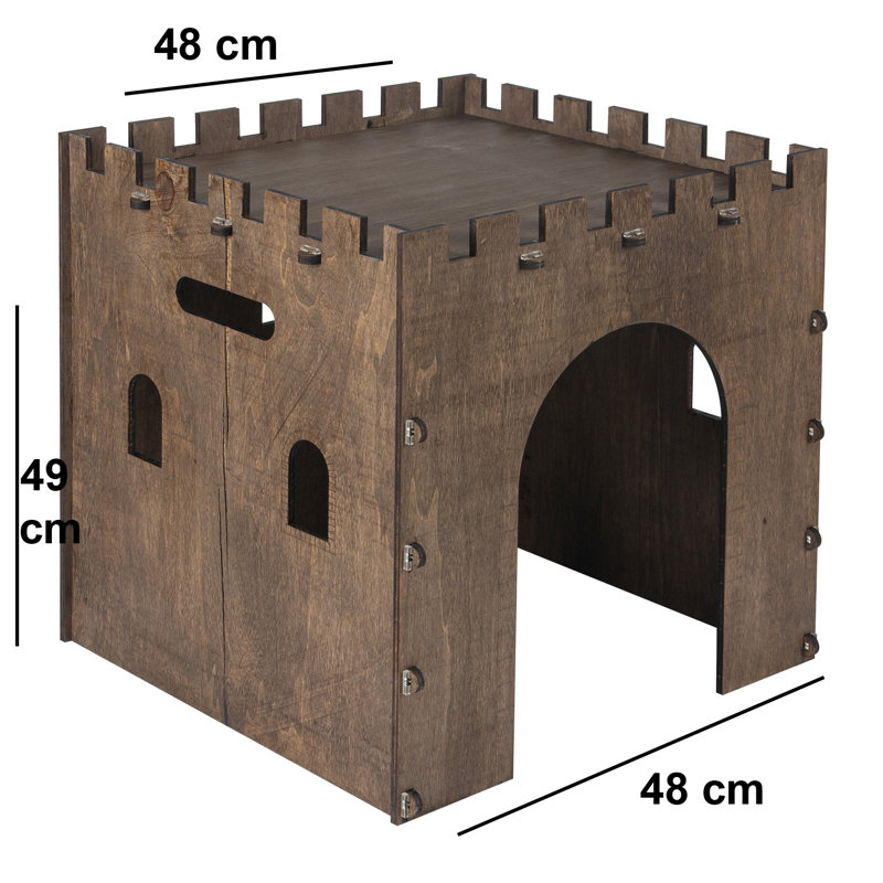 Fonction de mobilier carré Ezell, Brun foncé