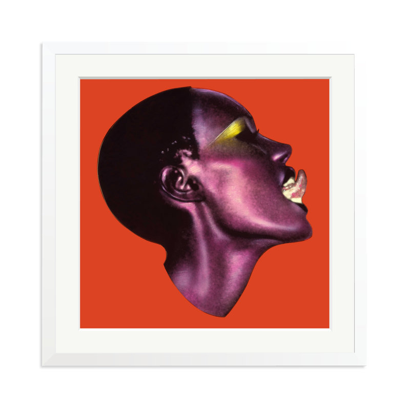 Grace Jones Tongue, 25" H x 25" W, White
