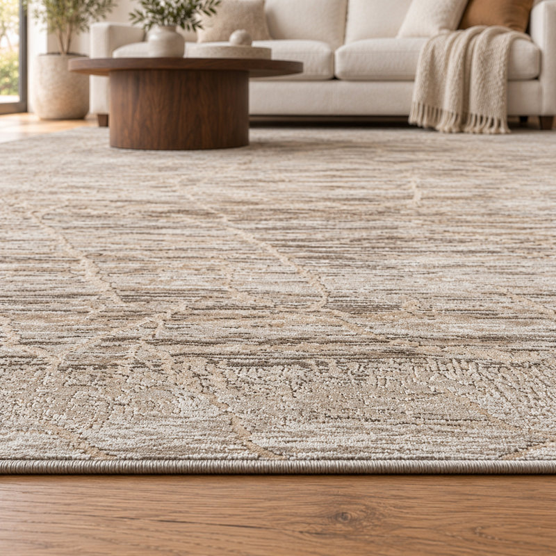  Tapis abstrait Davide 1229 - motif transitionnel moderne, texture douce haute-basse, Rectangle 7 pi 10 po x 10 pi 6 po