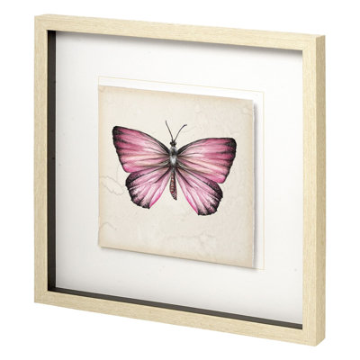 Butterfly Study II by Melissa Wang a Hand Embelished Textured Framed Art Print Matted under Glass