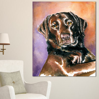 « brown dog aquarelle », reproduction d’art sur toile tendue