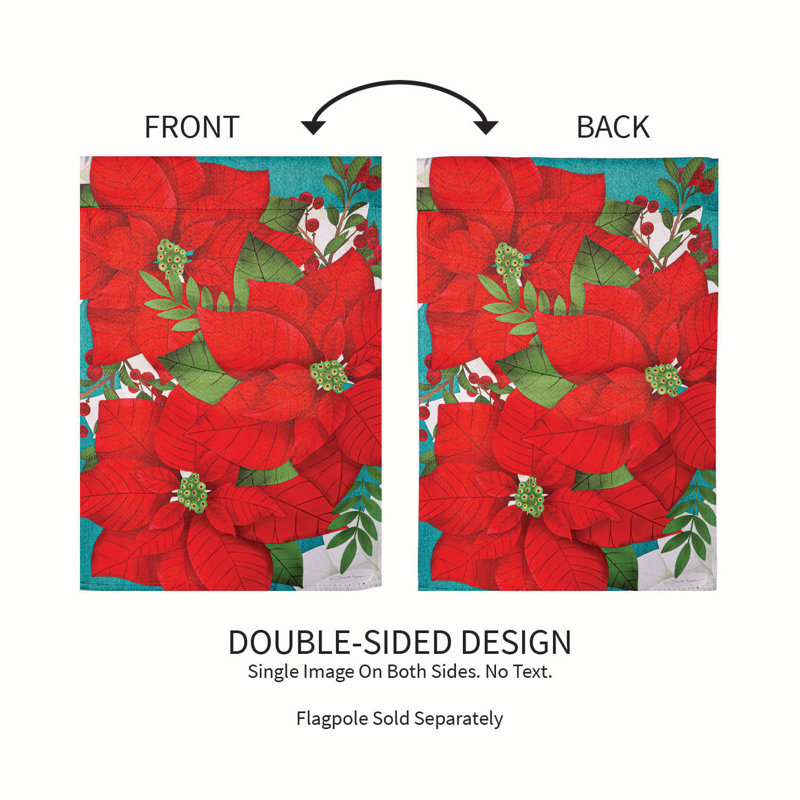 Drapeau de jardin en suède poinsettia