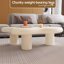 117cm Large Cream White Cloud Coffee Table with Three Cylindrical Legs, Modern Minimalist Design