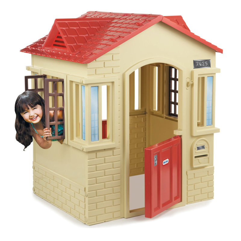 Little Tikes Tan and Red Cottage Playhouse with Working Doors