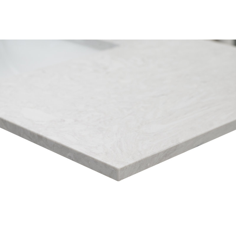49 in. Drifting Fog Marble Vanity Top with White Undermount Sink