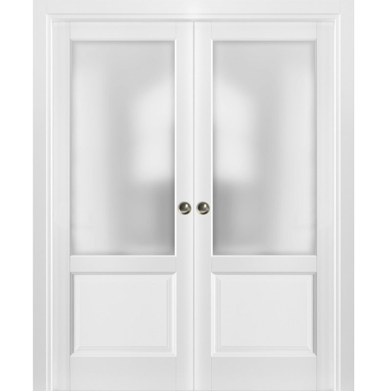 Portes coulissantes en verre givré Lucia, 64 po x 84 po