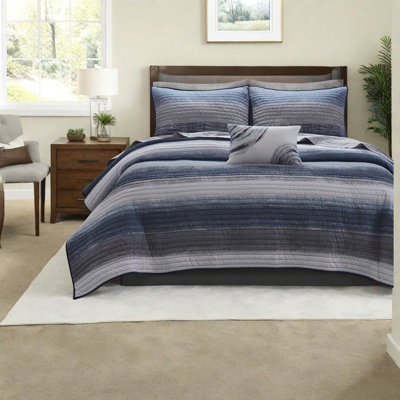 Ensembles de literie de qualité supérieure, courtepointe en coton et en microfibre 8 pièces de qualité marine avec motif aquarelle moderne pour un usage domestique confortable