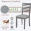 Chaises de salle à manger en bois de 4 personnes, revêtement gris, siège rembourré, confortable pour toutes les occasions, siège 4, matériau ergonomique