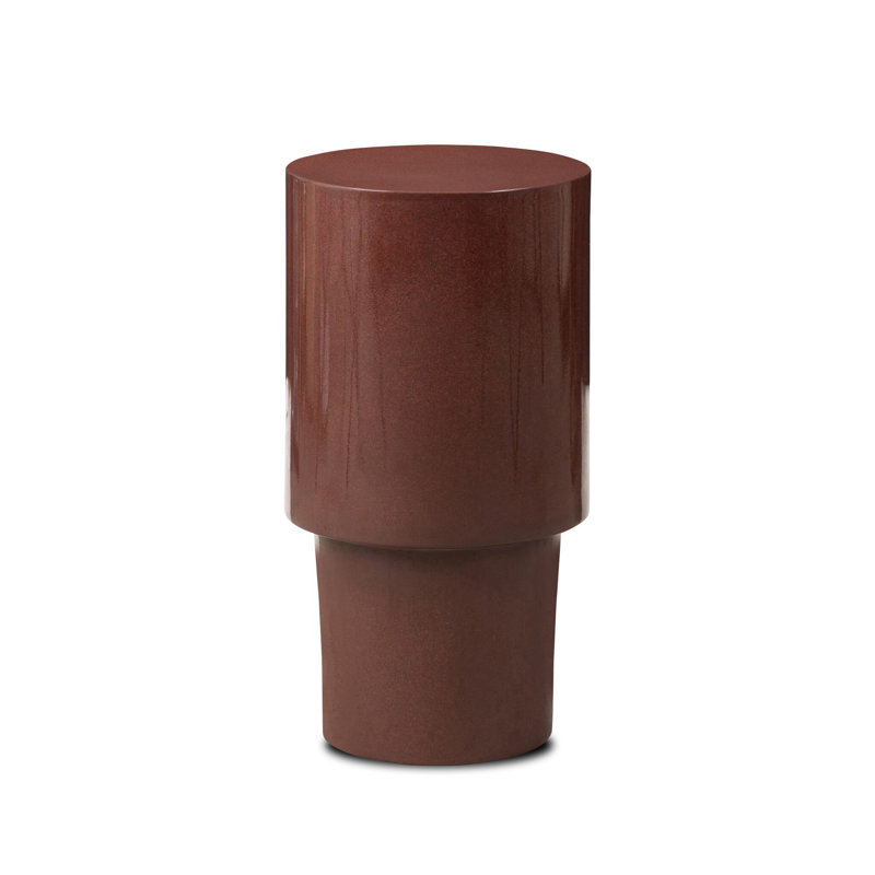 PINKO End Table, Smooth Red Concrete