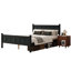 Lit plateforme en bois massif de style grand shaker, tête et pied de lit à panneau plat, noir-133673376-133673377