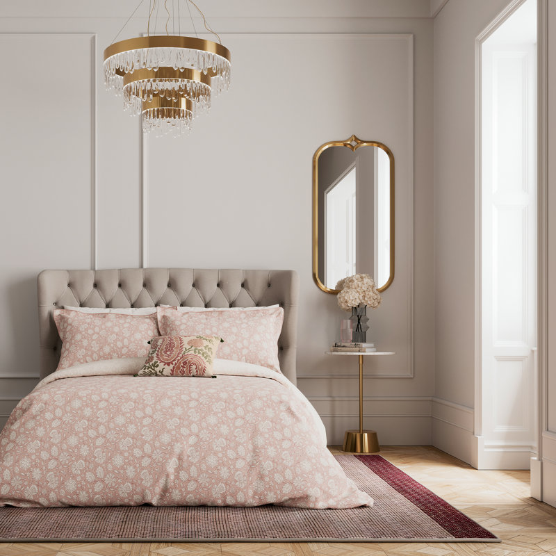 Eternal Bloom Cotton Floral Duvet Cover Set with Pillowcases Included, Single Duvet Cover + 1 Pillowcase