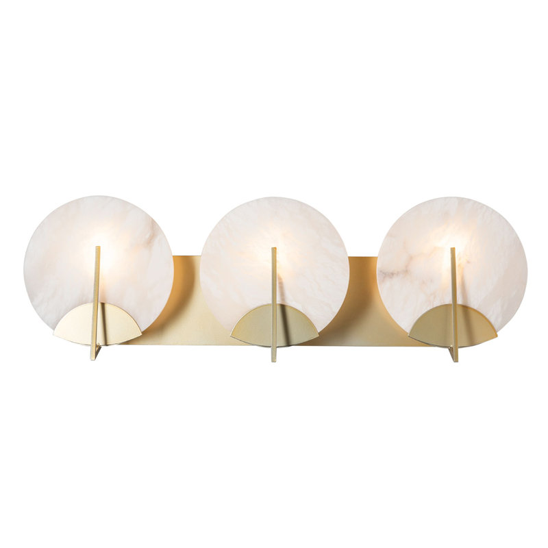 Callisto 3-Light Bath Sconce - Black, Modern Brass