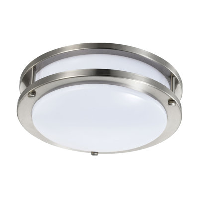16 watts - 10 pouces - Luminaire encastré à DEL - 3000K - Intensité variable - Nickel brossé - Lentille blanche
