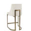 Tabouret de comptoir rembourré de 26 po avec base en métal - Élément décoratif de cuisine moderne, accoudoirs courbés et dossier arrondi, rembourrage en mousse à haute densité