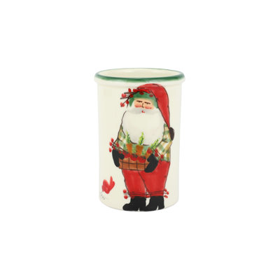 Old St. Nick Earthenware Round Utensil Crock