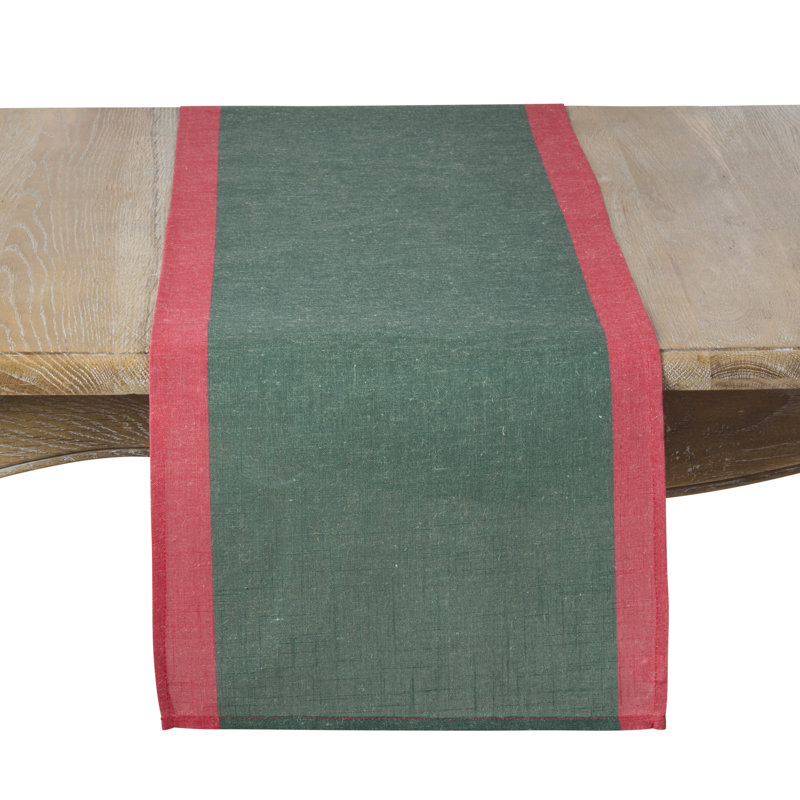 Bordered Linen Blend Table Runner - Decorative Table Runner for Dining Tables, Everyday Entertaining, Kitchen Décor, and Layered Tablescapes