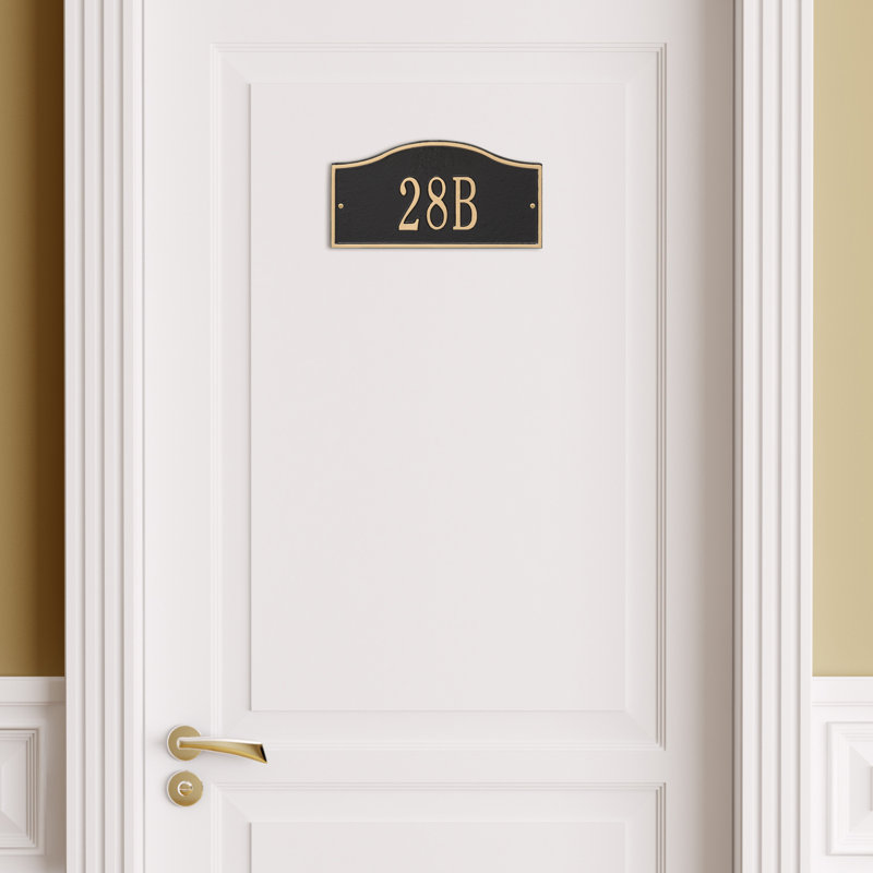 Rolling Hills 1-Line Wall Address Plaque, Black and Gold, Yes