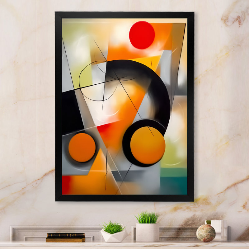 «Korbin Abstract Shapes And Line», reproduction d'art sur toile III, Cadre photo noir, H 20 po x l 12 po x P 1 po