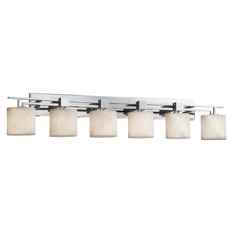 Éclairage pour meuble-lavabo de salle de bain 6 lumières clouds Aero, Carré avec rebord plat, Nickel