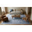 Blue Hand-Knotted Wool Bamboo Silk Framed Floral Garden Geometric Modern Contemporary Carpet Rug-765306588