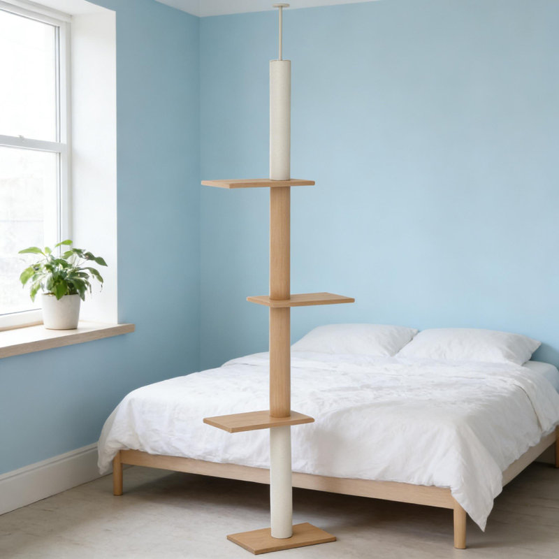 Centre d'activité pour arbre à chat du sol au plafond, Marron clair