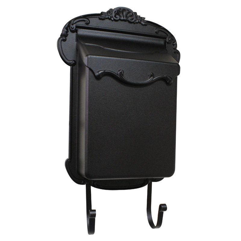 Victoria Aluminum Wall Mounted Mailbox, Black