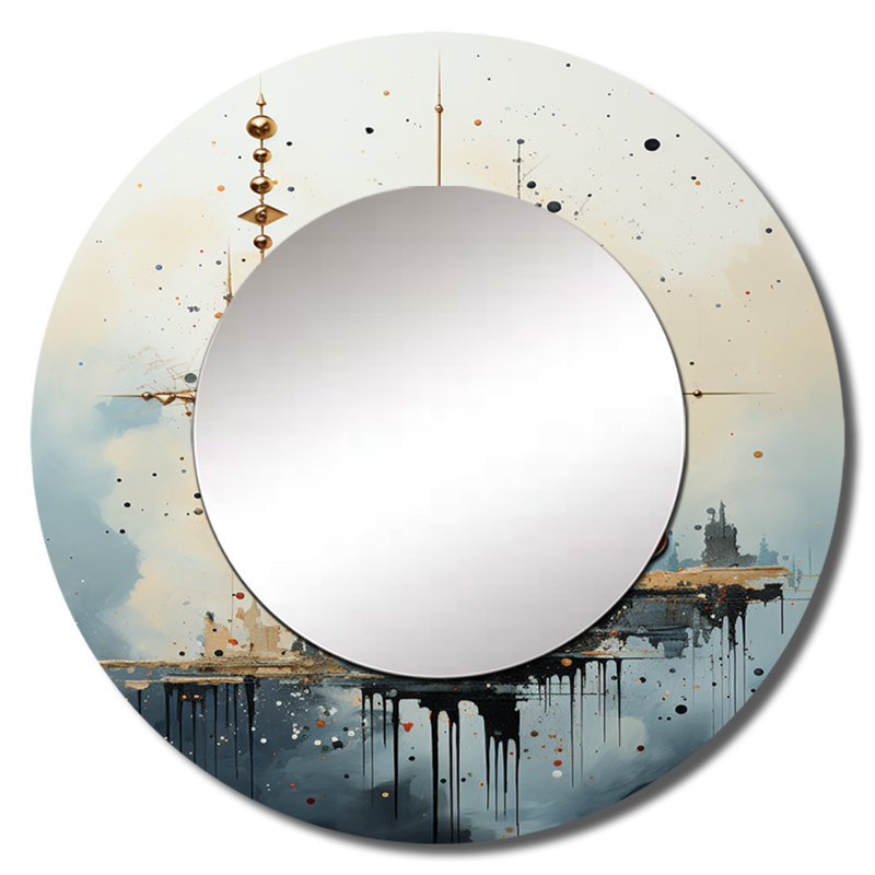 Minimalisme astrologie en sourdine Art II - miroir mural décoratif astrologique, 23 po x 23 po
