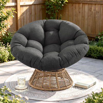 Chaise papasan pivotante avec coussin Charlcy