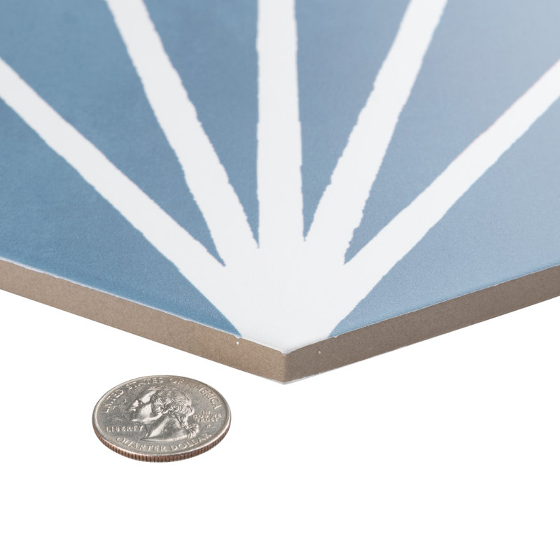 Horizon 7-3/4" x 9" Porcelain Wall & Floor Tile, Blue