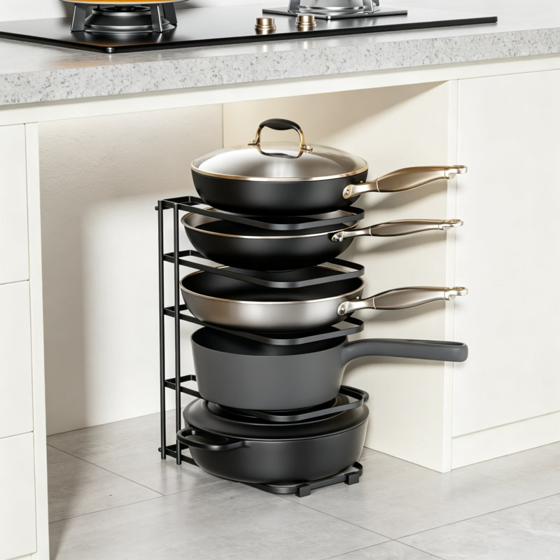 Organisateur à 5 niveaux pour casseroles et poêles, 34,5 cm (13,6 po), sans assemblage.