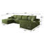 Canapé modulaire 135 po avec 1 repose-pieds Cloud, fauteuils rembourrés minimalistes modernes, canapé confortable en forme de U pour le salon, canapé d'angle à siège profond, sans assemblage requis, noir (tissu en velours côtelé moelleux), vert