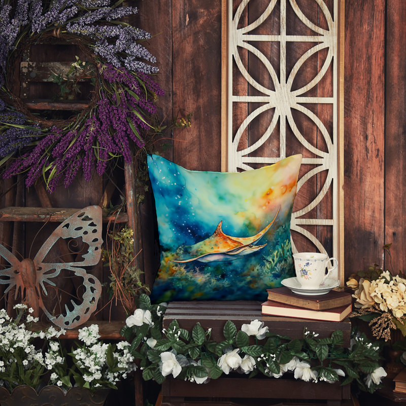 Nautical Outdoor Throw Pillow, 14"H x 14"W