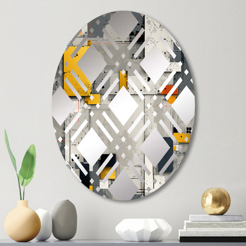 Miroir décoratif à carreaux gris, L 20 po x H 30 po