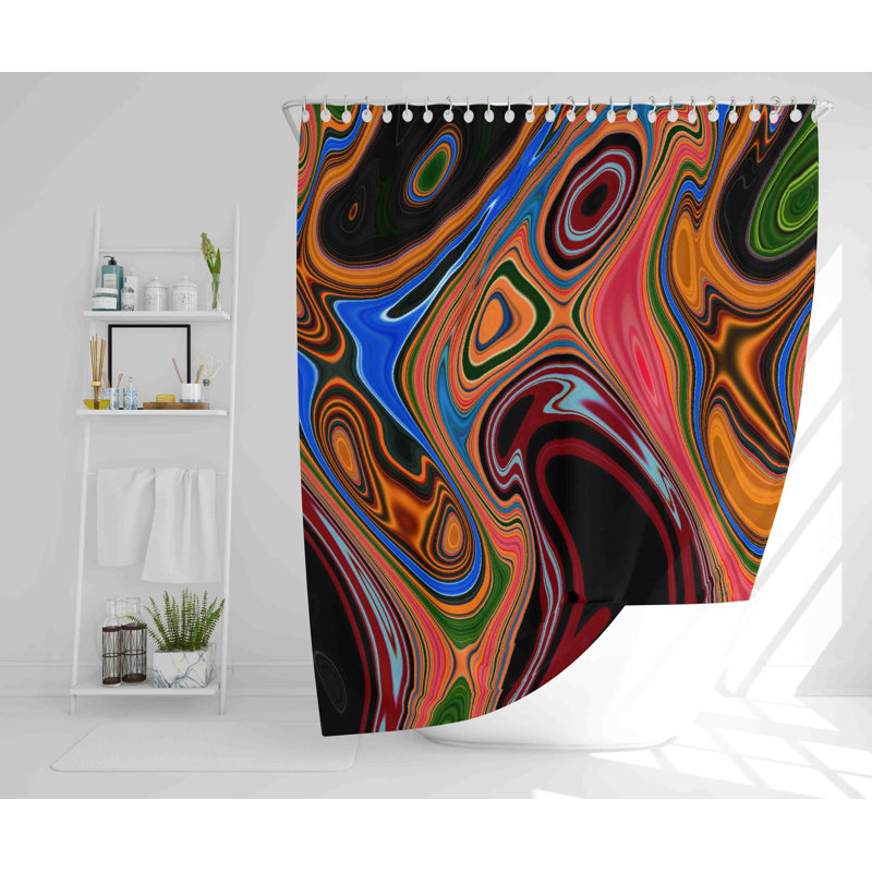 Flannigan 2 Piece Polyester Shower Curtain Set, 168cm H x 168cm W