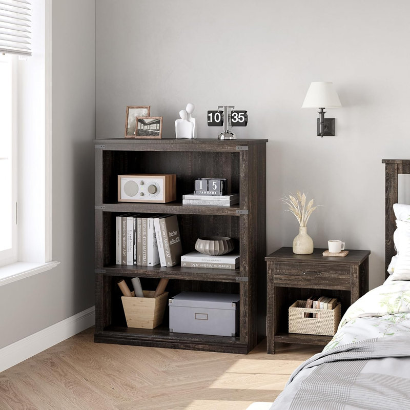 Bookcase, Black, (3 Shelves) 101.5"H x 80"W x 30.5"D