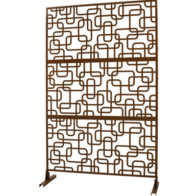 Clôture d'intimité en métal l 76 po H48 po - Brun et extérieur pour l'intérieur et l'extérieur