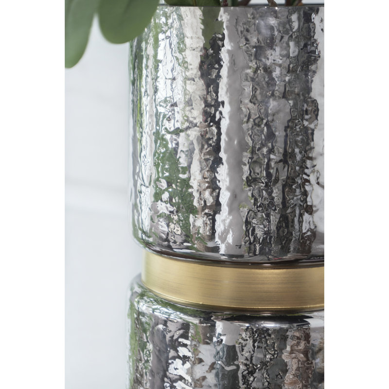Porte-bougie argent D5.9X15.2 "Halloway, H 15,23 po x l 5,93 po x P 5,93 po