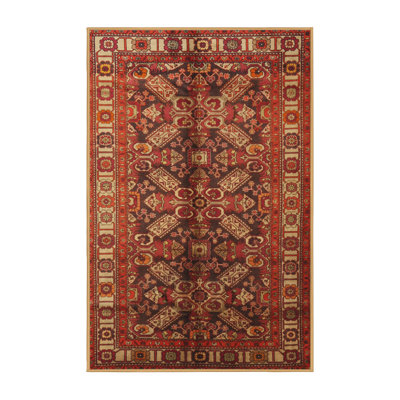 Tapis traditionnel rouge / crème