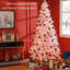 7.5-foot Tall Pink Christmas Tree With 500 Lights And Plastic Branch Tips Warm White Led Tree, 7.5 Feet Tall, Pink, Easy Disassembly