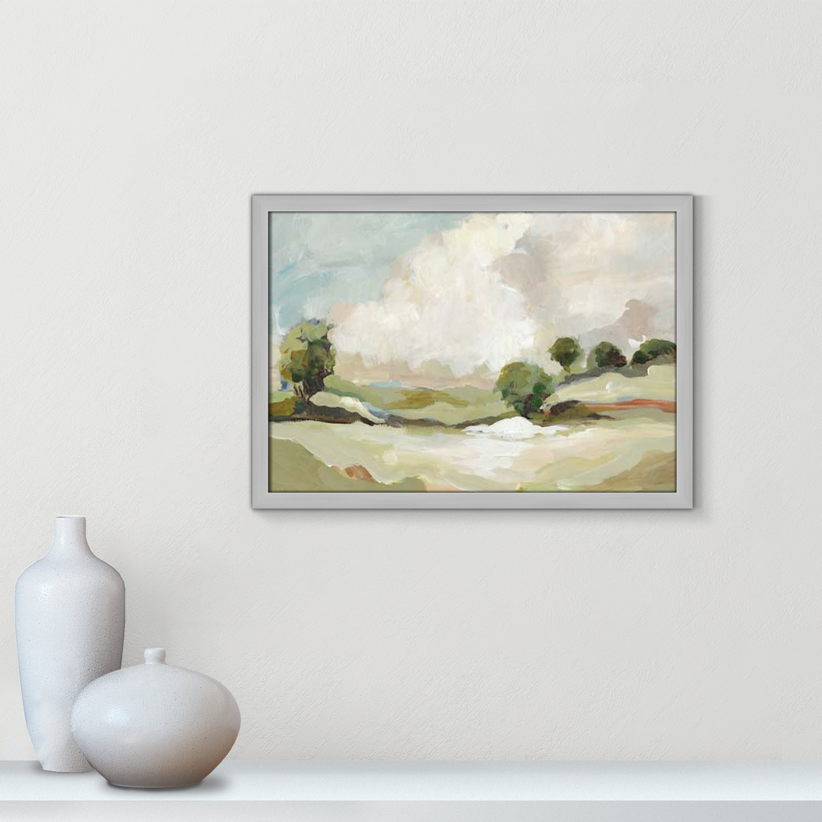 Pastoral Land by Allison Pearce, Silver, 17" H x 23" W x 1.25" D