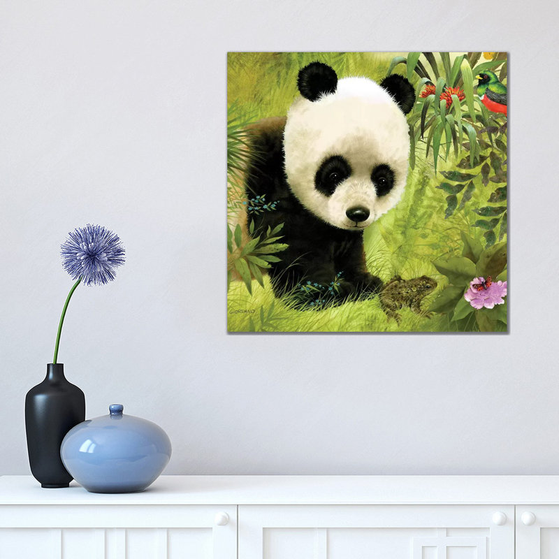 Panda's Visitor Full by Giordano Studios - Wrapped Canvas Gallery-Wrapped Canvas Giclée, 45.72 cm H x 45.72 cm W x 1.91 cm D