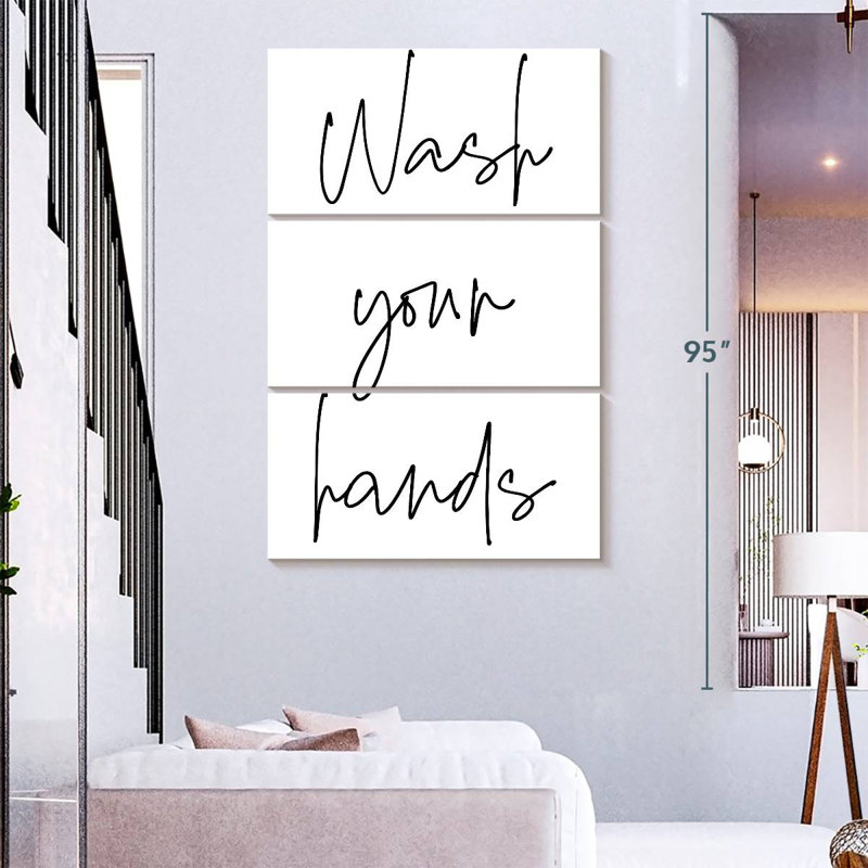Tergel Minimalist Wash Your Hands, 65" H x 42" W