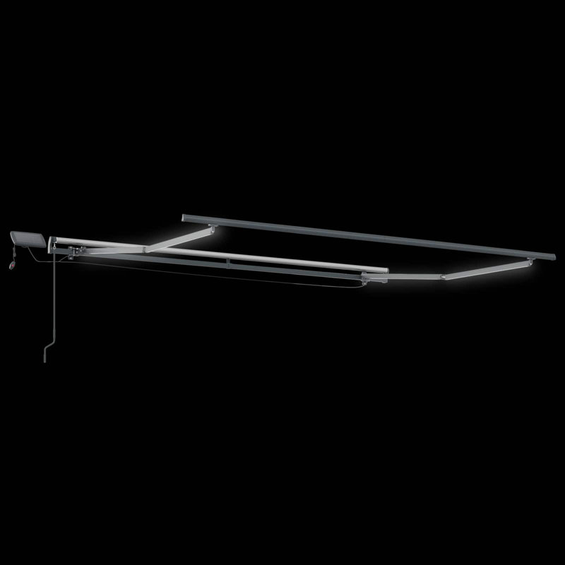 VidaXL Polyester Cover Retractable Patio Awning, 165cm H x 300cm W x 250cm D, Black/Taupe