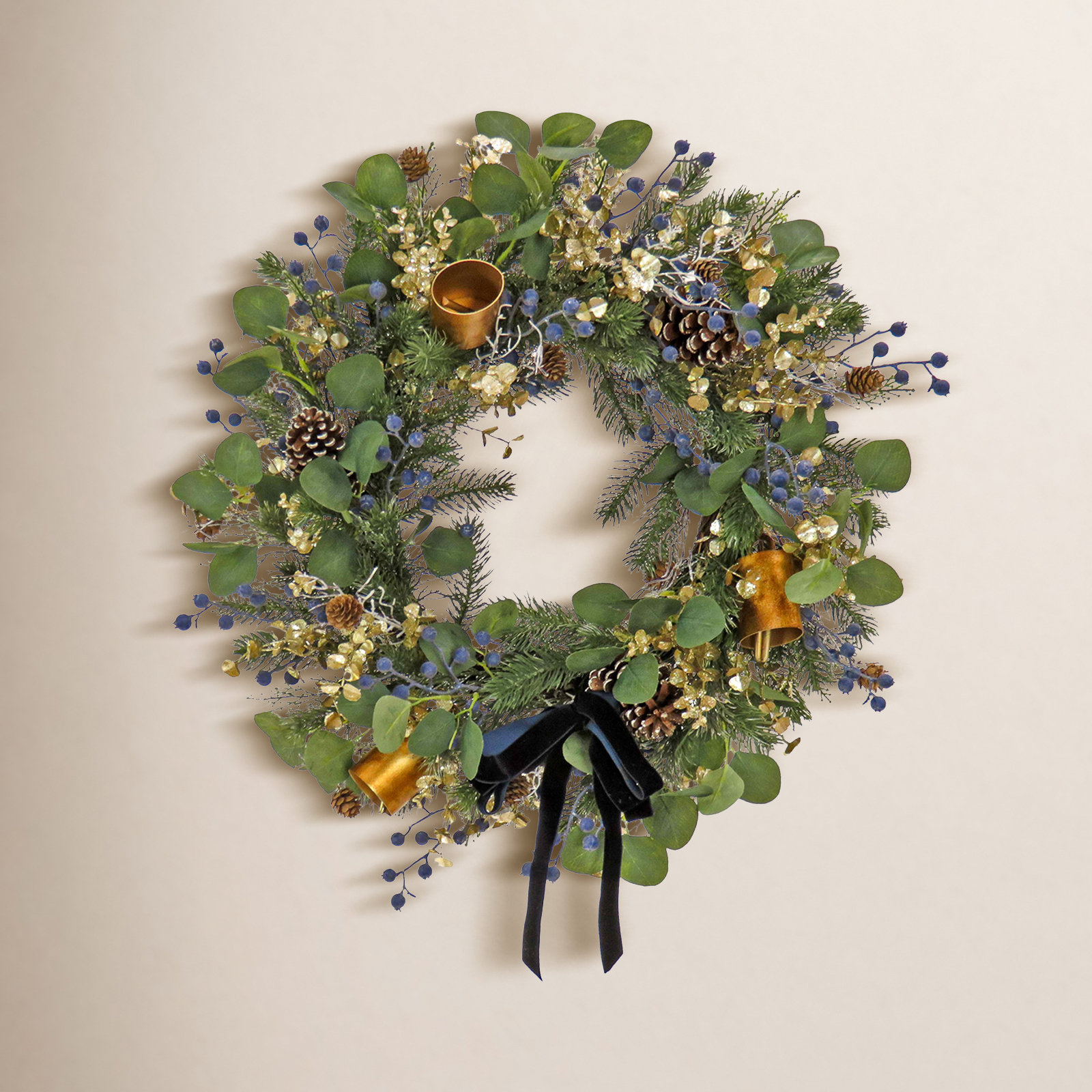28'' Faux Pinecone Silk Wreath