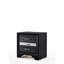 Chic Black Finish Nightstand With Two Functional Internal Storage Drawers And A Jewellery Area Smooth-Gliding Convenient Box